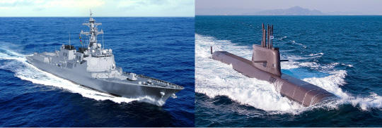 HD현대중공업과 한화오션의 해외 방산 수주 경쟁이 본격 시작됐다. 사진은 HD현대중공업 세종대왕급 구축함(왼쪽)과 한화오션의 도산안창호함(오른쪽). 각 사 제공